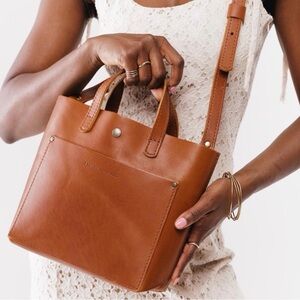 Portland Leather Goods MINI CROSSBODY TOTE - Snap Closure